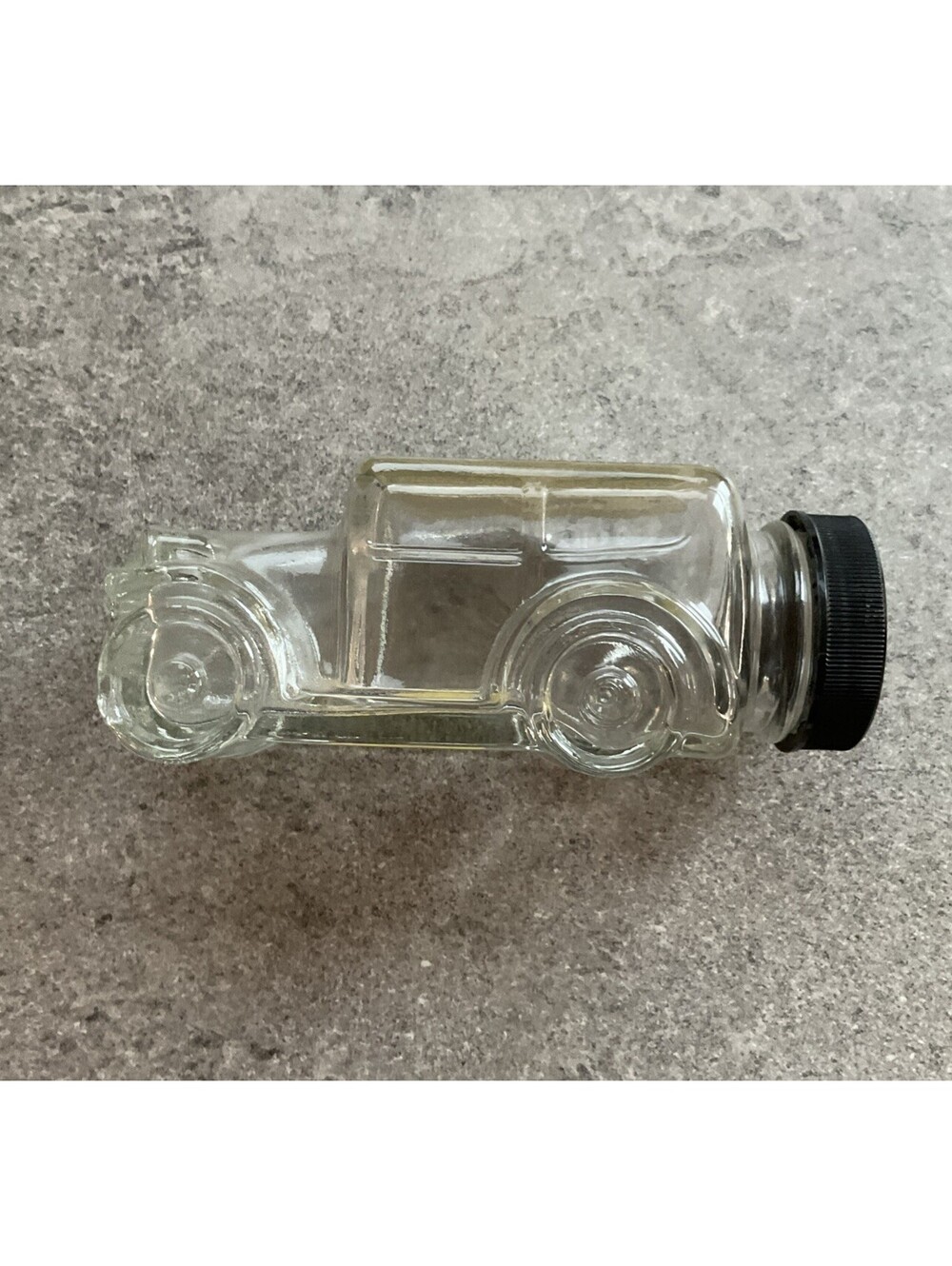 Vtg Glass Candy Container With Lid Car Truck 5" Long 2” Wide